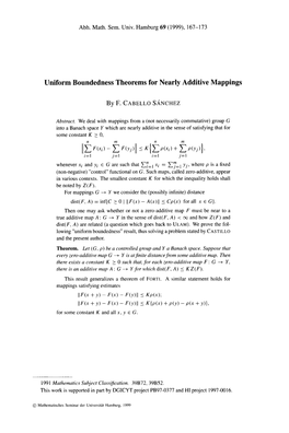 Uniform Boundedness Theorems for Nearly Additive Mappings