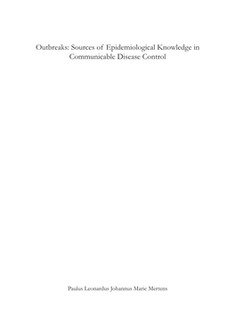 Sources of Epidemiological Knowledge in Communicable Disease Control