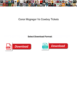 Conor Mcgregor Vs Cowboy Tickets