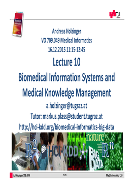 Lecture 10 Biomedical Information Systems and Medical Knowledge