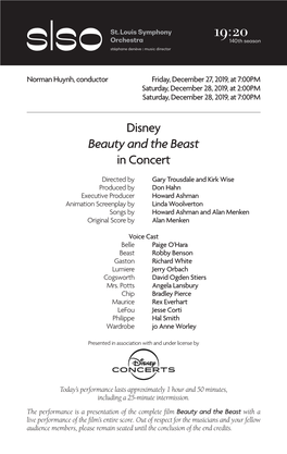 Beauty and the Beast in Concert