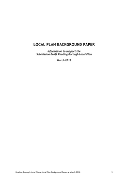 Local Plan Background Paper