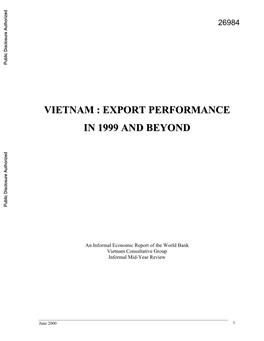 Vietnam Consultative Group Informal Mid-Year Review