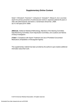 Low-Dose Aspirin for Primary Prevention of Cardiovascular Events in Japanese Patients 60 Years Or Older with Atherosclerotic Risk Factors: a Randomized Clinical Trial