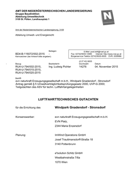 LUFTFAHRTTECHNISCHES GUTACHTEN Windpark Gnadendorf