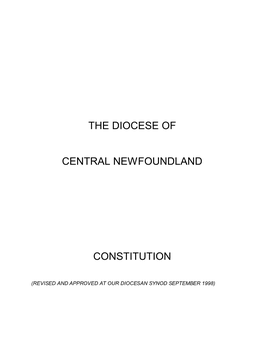 The Diocese of Central Newfoundland Constitution