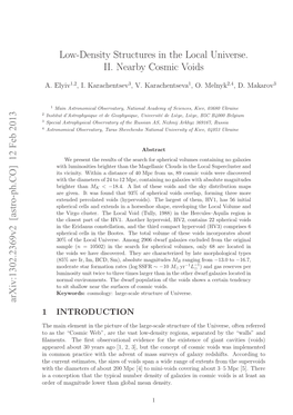 Low-Density Structures in the Local Universe. II. Nearby Cosmic Voids