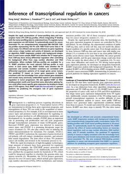 Inference of Transcriptional Regulation in Cancers