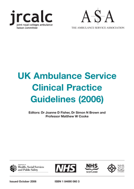 UK Ambulance Service Clinical Practice Guidelines (2006)