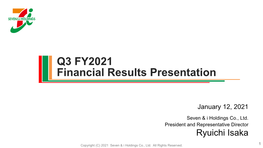 Financial Results Presentation Q3 FY2021