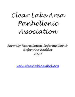 Clear Lake Area Panhellenic Association