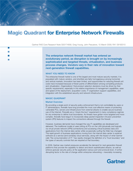 Magic Quadrant for Enterprise Network Firewalls