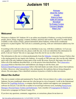Judaism 101 Judaism 101