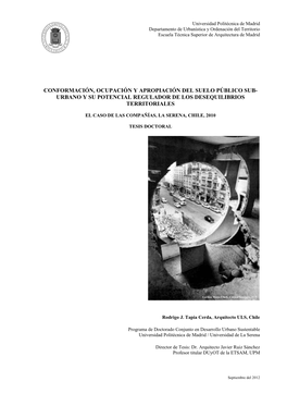 Conformación, Ocupación Y Apropiación Del Suelo Público Sub- Urbano Y Su Potencial Regulador De Los Desequilibrios Territoriales