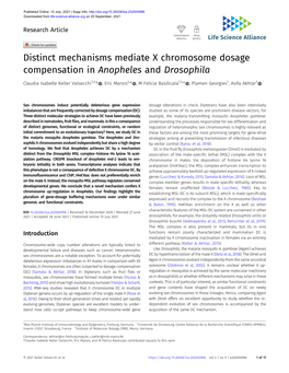 Distinct Mechanisms Mediate X Chromosome Dosage Compensation in Anopheles and Drosophila