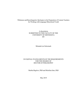 Whiteness and Raciolinguistic Ideologies in the Preparation of Content Teachers for Working with Language-Minoritized Youth