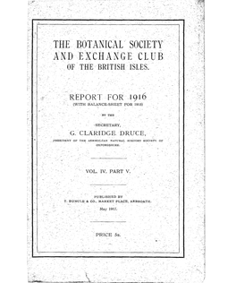 Botanical Exchange Club Report for 1916, Vol. 4 Pt. 5