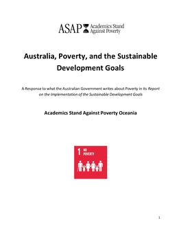 Australia, Poverty, and the Sustainable Development Goals