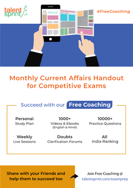 Monthly Current Affairs Handout for Competitive Exams