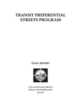 Transit Preferential Streets Program