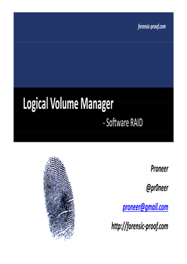 Logical Volume Manager Basics