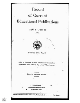 Record Ofcurrent Educationalpublications