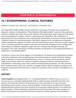 Chapter 12. Schizophrenia