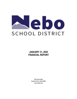 NEBO SCHOOL DISTRICT Table of Contents January 31, 2020