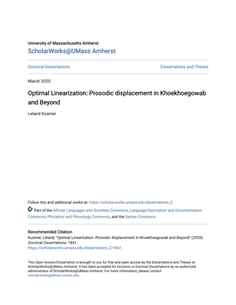 Prosodic Displacement in Khoekhoegowab and Beyond