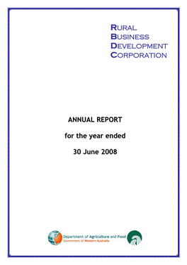 ANNUAL REPORT for the Year Ended 30 June 2008