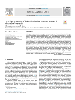 Spatial Programming of Defect Distributions to Enhance Material Failure Characteristics ∗ Chengyang Mo, Jordan R