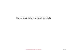 Durations, Intervals and Periods