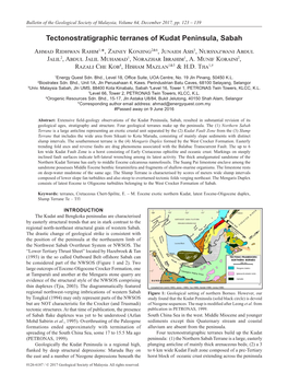 Tectonostratigraphic Terranes of Kudat Peninsula, Sabah