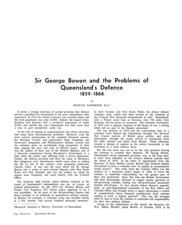 Sir George Bowen and the Problems of Queensland's Defence 1859-1868