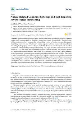 Nature-Related Cognitive Schemas and Self-Reported Psychological Flourishing