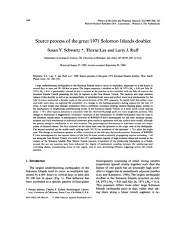 Source Process of the Great 1971 Solomon Islands Doublet