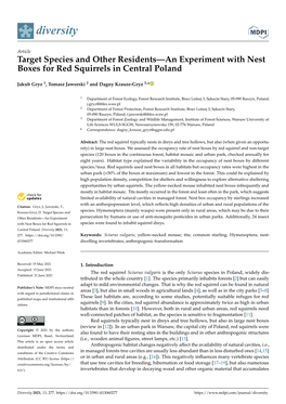 Target Species and Other Residents—An Experiment with Nest Boxes for Red Squirrels in Central Poland