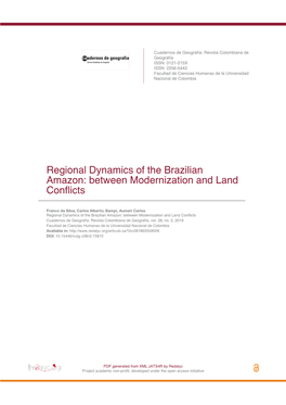 Regional Dynamics of the Brazilian Amazon: Between Modernization and Land Conflicts