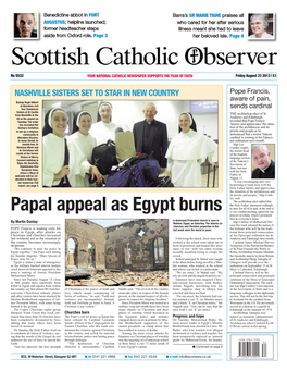 Papal Appeal As Egypt Burns