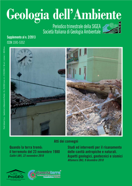 Il Terremoto Del 23 Novembre 1980 Delle Cavità Antropiche E Naturali