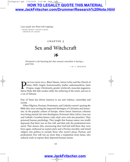 Sex and Witchcraft (