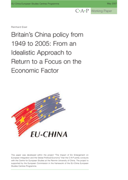 Britain's China Policy from 1949 to 2005: from an Idealistic Approach