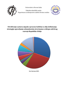 Utvrđivanje Sastava Otpada I Procene Količine U Cilju Definisanja Strategije Upravljanja Sekundarnim Sirovinama U Sklopu Održivog Razvoja Republike Srbije