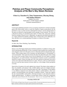 Analysis of No Man's Sky Steam Reviews