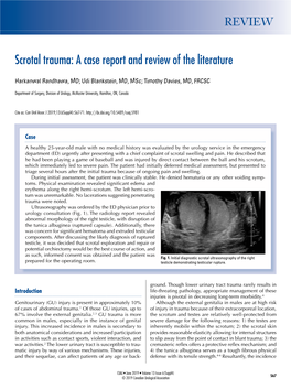 Scrotal Trauma: a Case Report and Review of the Literature