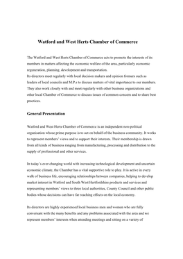 Watford and West Herts Chamber of Commerce