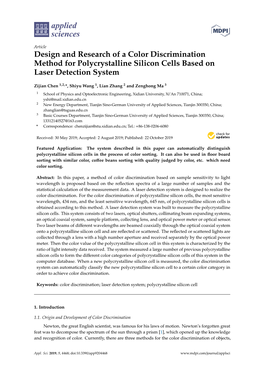 Design and Research of a Color Discrimination Method for Polycrystalline Silicon Cells Based on Laser Detection System