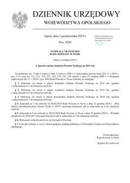 Uchwala Nr IX/92/2019 Z Dnia 12 Sierpnia 2019 R