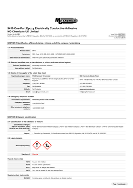 9410 One-Part Epoxy Electrically Conductive Adhesive