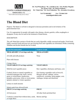 The Bland Diet